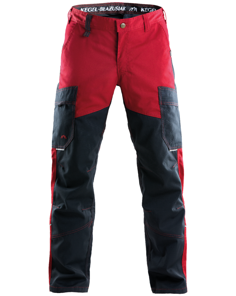 Spodnie robocze 5507 V-WORK, czarno-bordowe — przód spodni