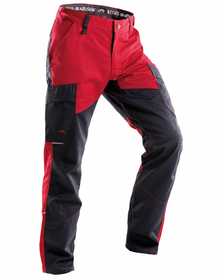 Spodnie robocze 5507 V-WORK, czarno-bordowe — prawy bok spodni