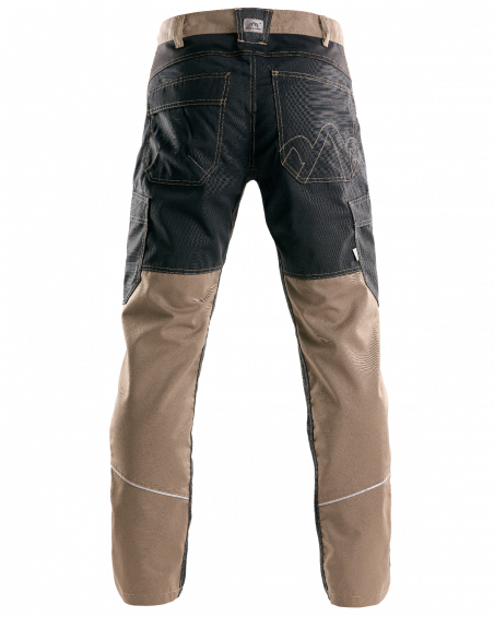 Spodnie robocze 5507 V-WORK, czarno-brązowe — tył spodni