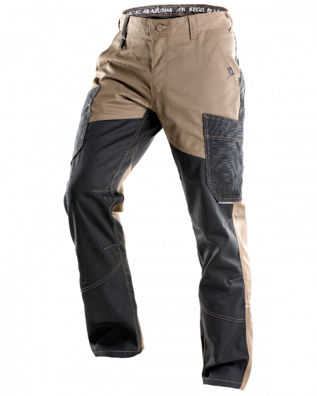 Spodnie robocze 5507 V-WORK, czarno-brązowe — lewy bok spodni