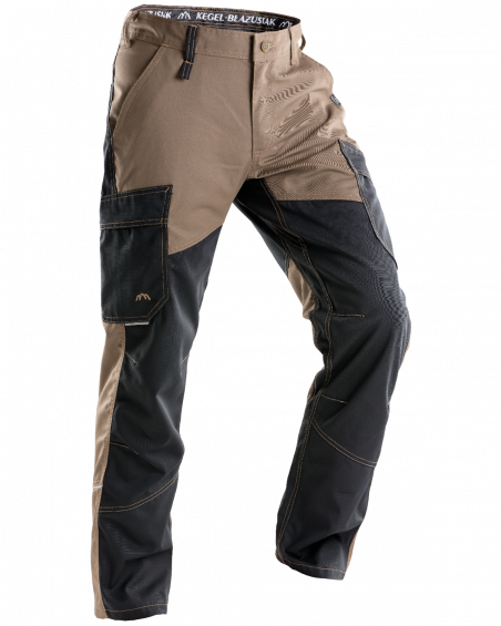 Spodnie robocze 5507 V-WORK, czarno-brązowe — prawy bok spodni