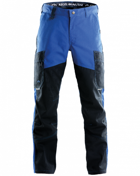 Spodnie robocze 5507 V-WORK, czarno-niebieskie — przód spodni