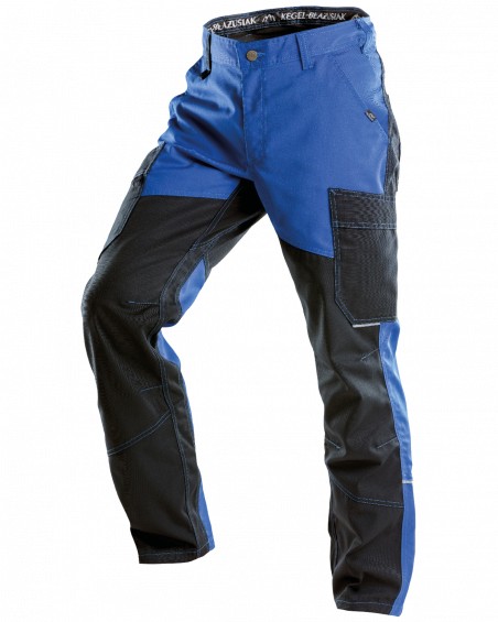 Spodnie robocze 5507 V-WORK, czarno-niebieskie — lewy bok spodni