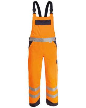 Ogrodniczki ostrzegawcze HV KNEITER (pomarańczowy hi-vis/granatowy)