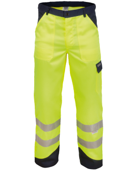 Spodnie ostrzegawcze HV KNEITER (żółty hi-vis/granatowy)