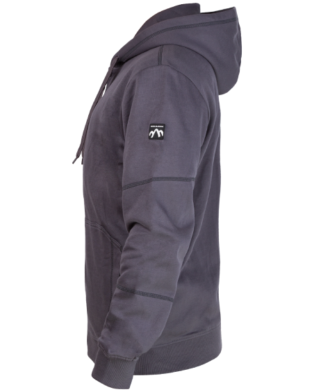 Bluza dzianinowa z kapturem V-WORK (szara) - bok (2)