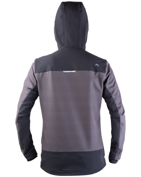 Bluza STRETCH z kapturem 303V (szaro-czarna) - tył bluzy z kapturem