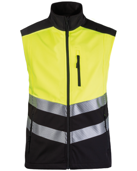 203V Męska Kamizelka Softshell Hi-Vis (Żółty Hi-Vis/Czarny) - przód