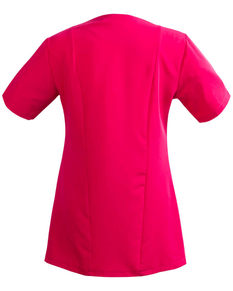 Bluza damska 3344– Krótki Rękaw KBT amarantowo-granatowa - tył