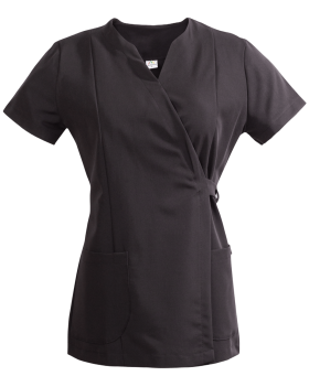 Bluza medyczna wiązana 331B (czarna) - przód