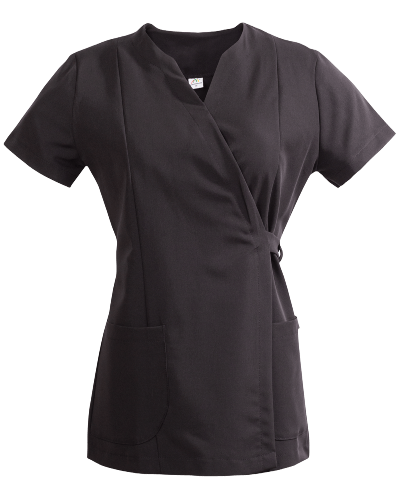 Bluza medyczna wiązana 331B (czarna) - przód