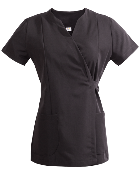 Bluza medyczna wiązana 331B (czarna) - przód