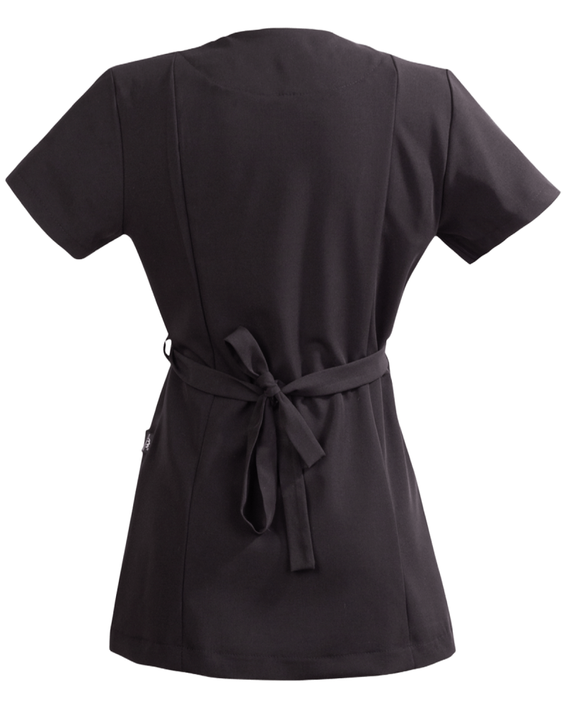 Bluza medyczna wiązana 331B (czarna) - tył