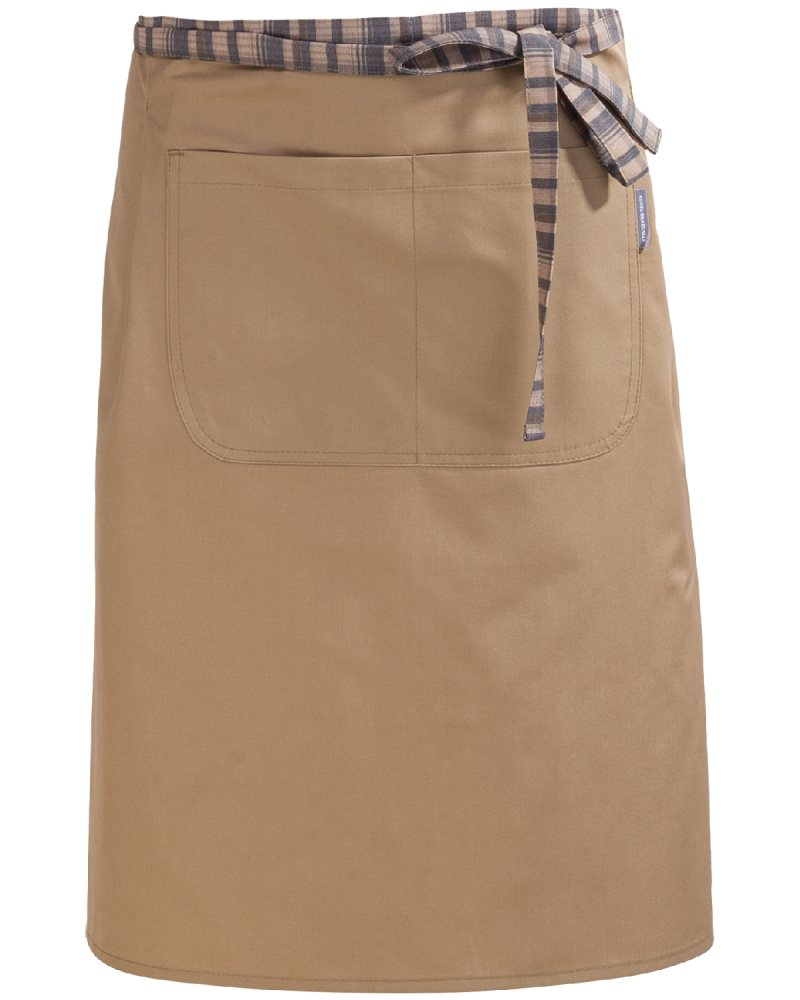 Beżowa zapaska z podwójną kieszenią 75 cm
