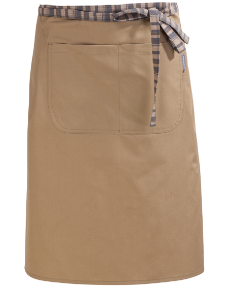 Beżowa zapaska z podwójną kieszenią 75 cm