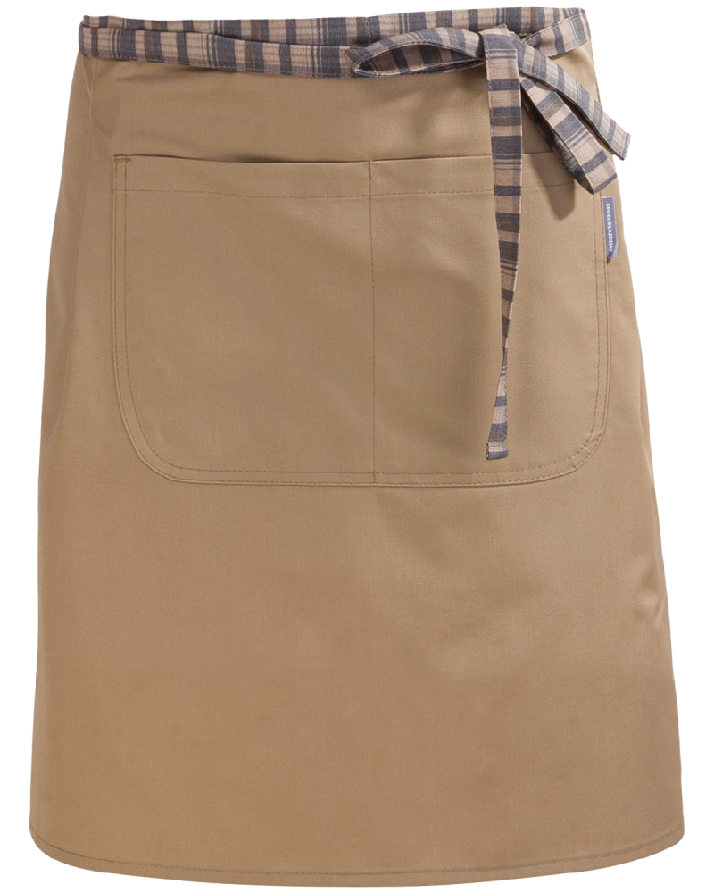 Beżowa zapaska z podwójną kieszenią 60 cm