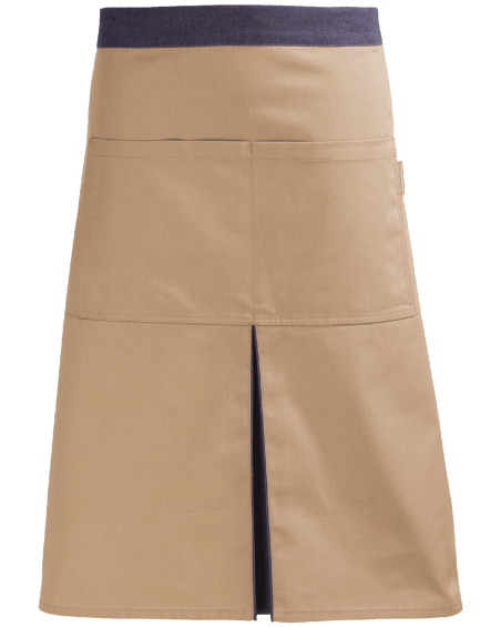 Beżowa zapaska z podwójną kieszenią 65 cm