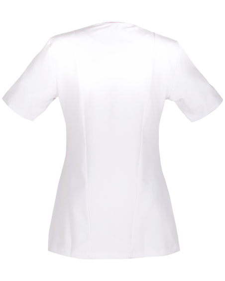 Bluza medyczna z wiskozy 359A - Krótki Rękaw KBT, biała - tył