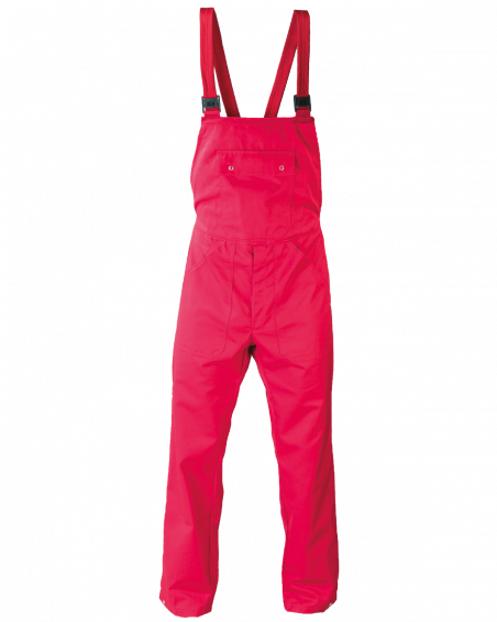 Ogrodniczki robocze 6015, czerwone - przód spodni