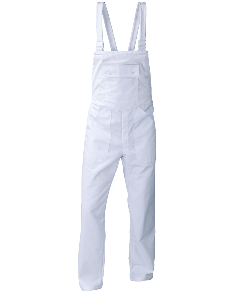 Ogrodniczki robocze 6015, białe - przód spodni