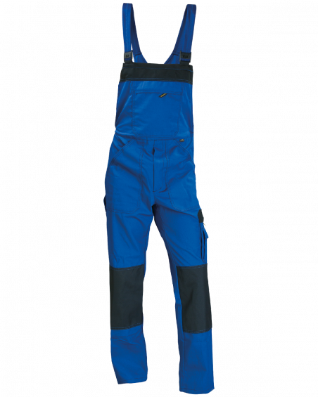 Ogrodniczki robocze WORK niebiesko-czarne - przód spodni