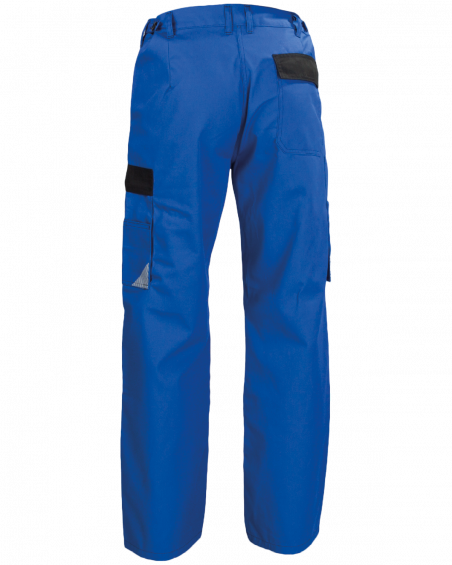 Spodnie robocze WORK, niebiesko-czarne - tył spodni