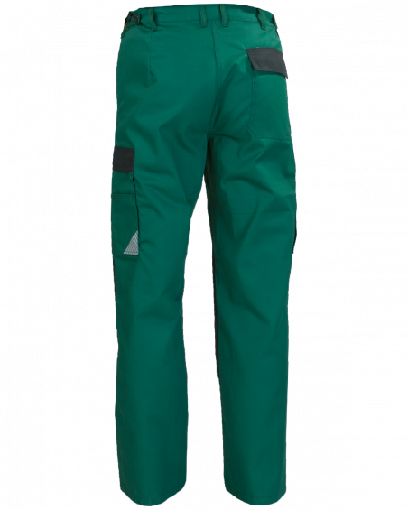 Spodnie robocze WORK, zielono-czarne - tył spodni