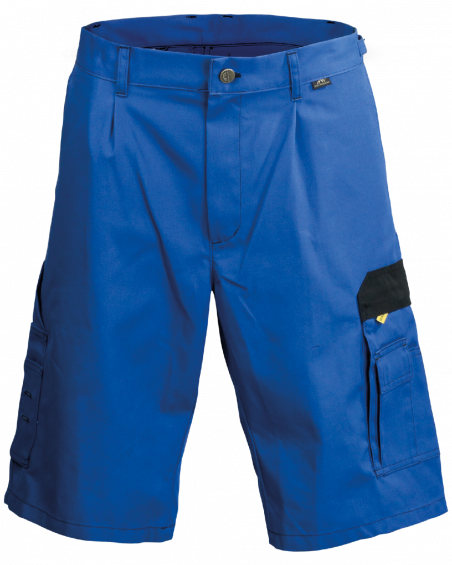 Krótkie spodenki robocze WORK, niebiesko-czarne - przód spodni