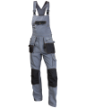 Ogrodniczki Expert 6306, szaro-czarne - przód spodni