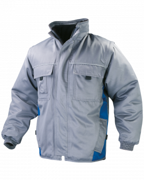 Kurtka zimowa Basto – 4w1, szaro-niebieska - przód kurtki