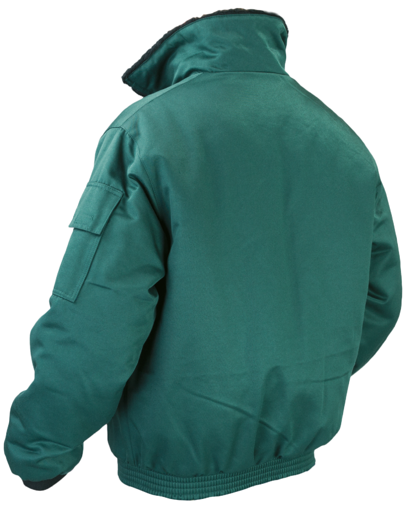 Kurtka zimowa, robocza, ciepłochronna Pilotka, zielona - tył kurtki