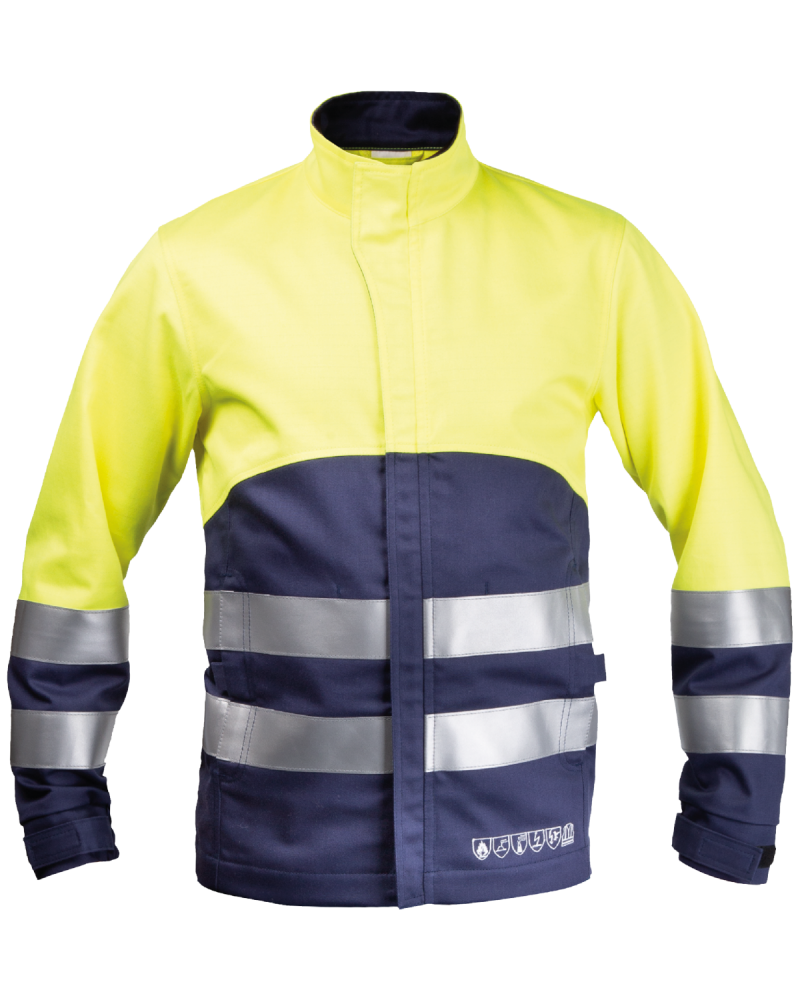 Bluza multiochronna, ostrzegawcza, granatowy/Hi-Vis żółty - przód bluzy