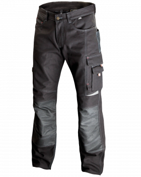 Spodnie Pirat Black z elementami odblaskowymi, czarne - przód spodni