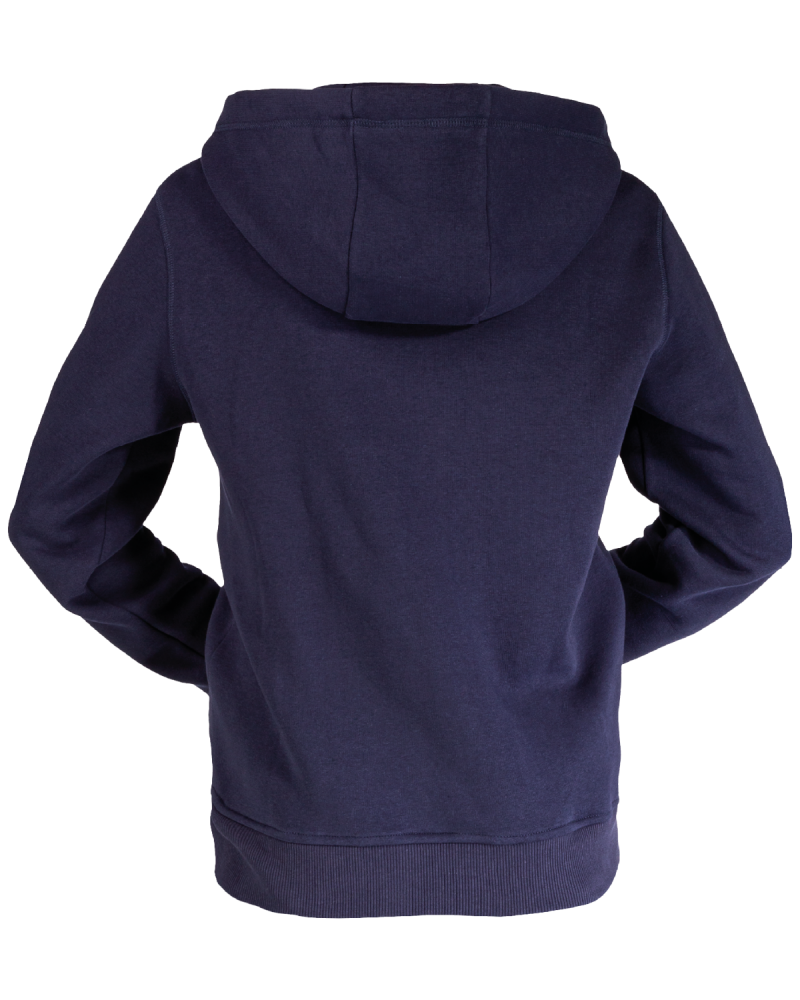 Bluza dresowa Quartz z kapturem, granatowa - tył bluzy