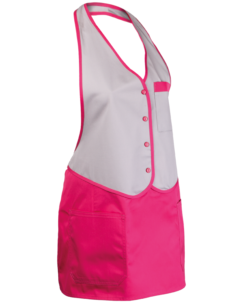 Fartuszek włoski 4255, różowo-szary - prawy bok