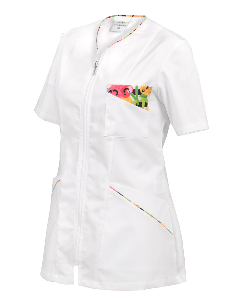 Bluza medyczna 359A - Krótki Rękaw KBT, biała - bok