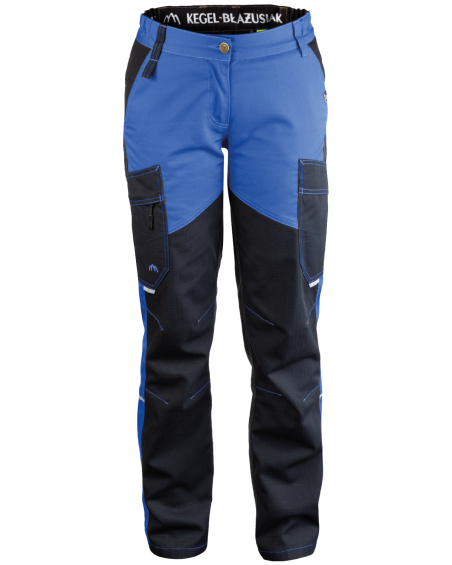 Spodnie damskie robocze 5504/V-WORK, czarno-niebieskie - przód spodni