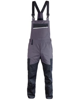 Ogrodniczki 6507/V-WORK robocze czarno-popielate