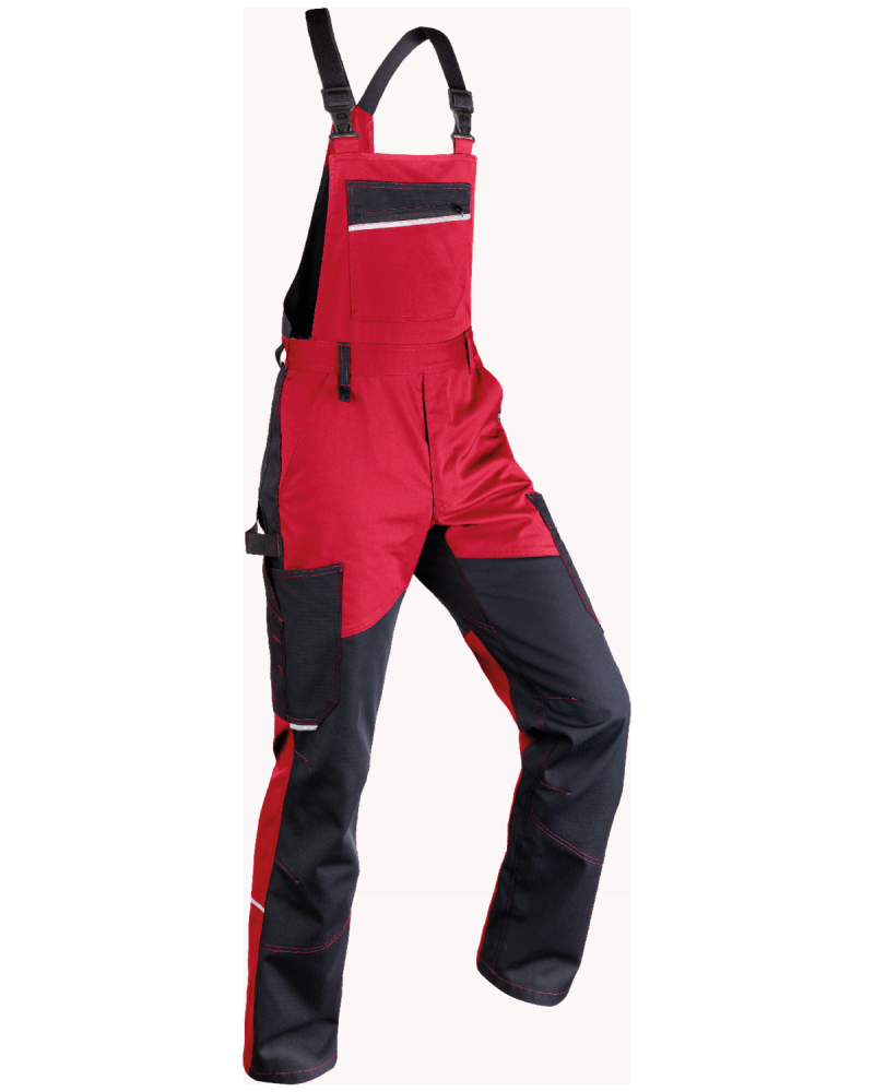 Ogrodniczki robocze 6507/V-WORK czarno-bordowe - bok