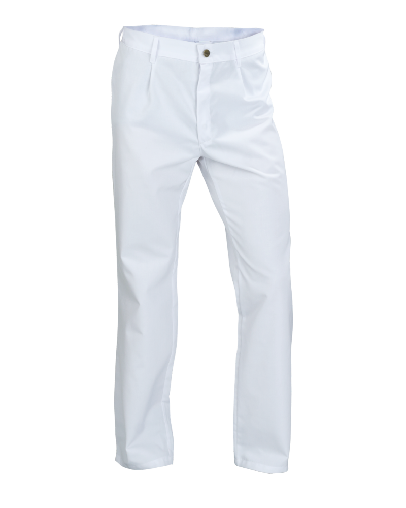 Spodnie męskie Haccp, białe — przód spodni