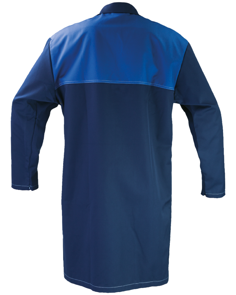 Fartuch roboczy PROFI, granatowo-niebieski - tył fartucha