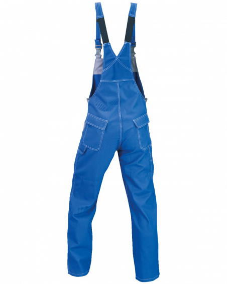 Ogrodniczki PROFI, niebiesko-szare - tył spodni