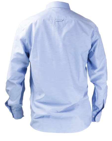 Koszula męska – długi rękaw, błękitna - tył koszuli