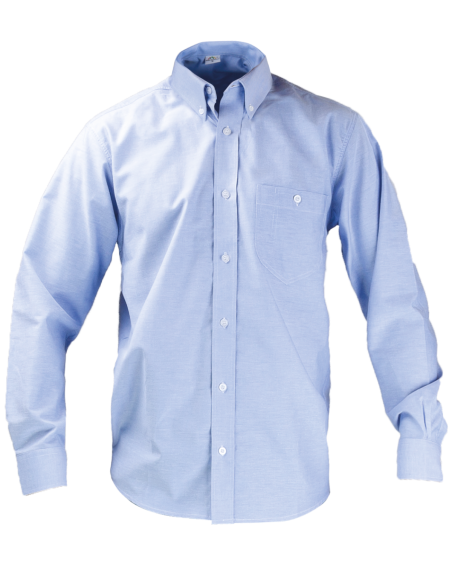 Koszula męska – długi rękaw, błękitna - przód koszuli
