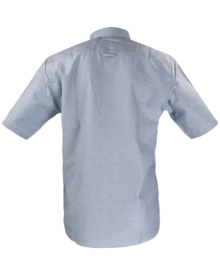 Koszula męska – krótki rękaw, popielata - tył koszuli