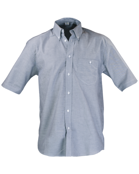 Koszula męska – krótki rękaw, popielata - przód koszuli