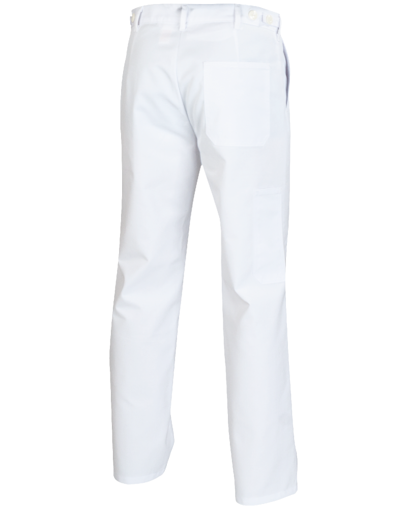 spodnie robocze 5004, białe - tył