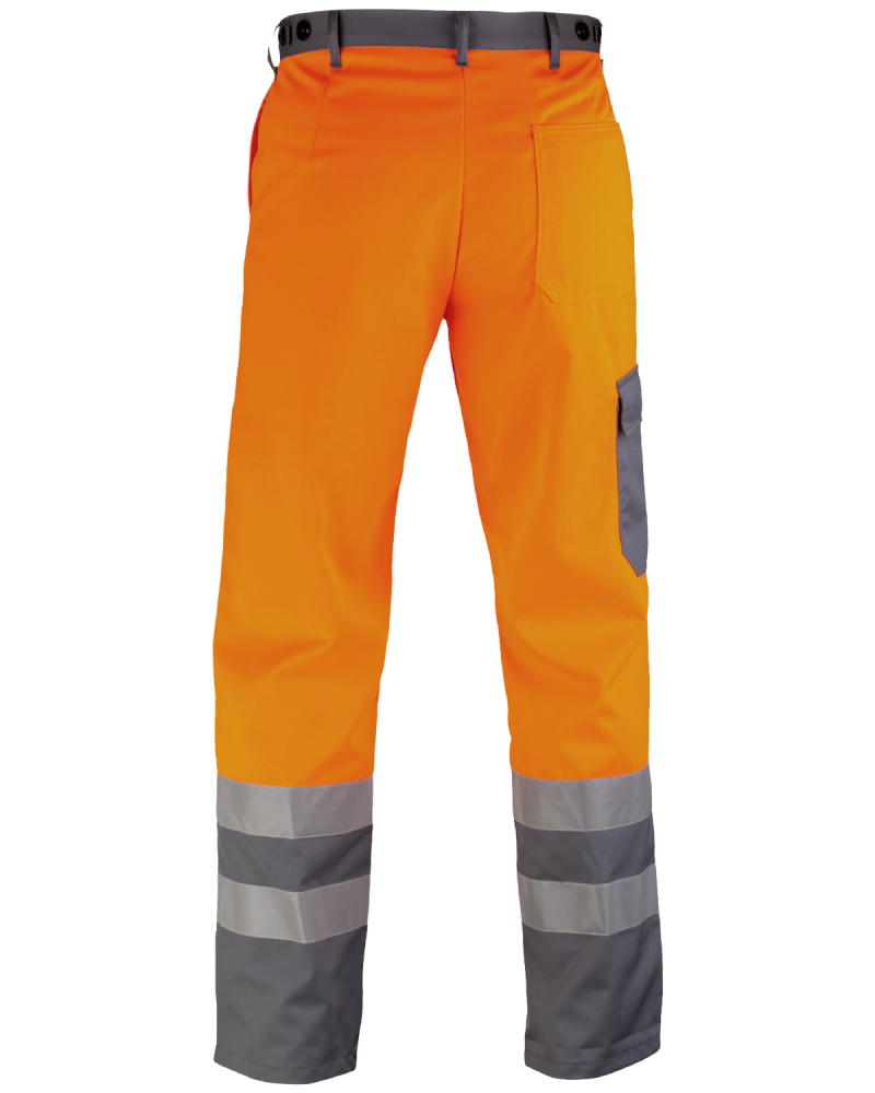 Spodnie O Intensywnej Widzialności 5240, pomarańczowo-szare - tył spodni