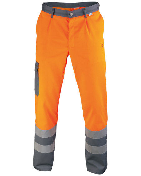 Spodnie O Intensywnej Widzialności 5240, pomarańczowo-szare - przód spodni