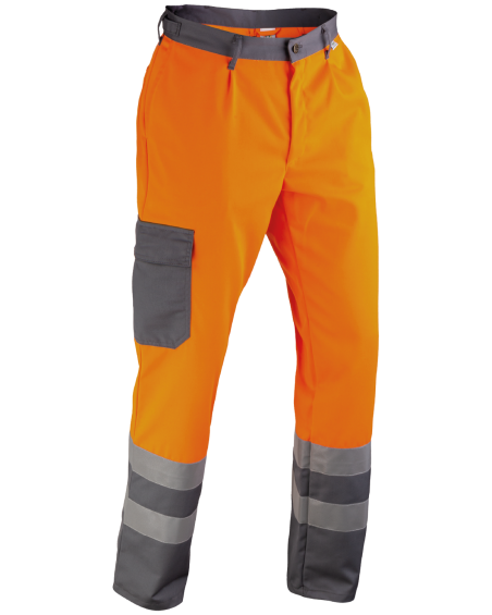 Spodnie O Intensywnej Widzialności 5240, pomarańczowo-szare - prawy bok spodni